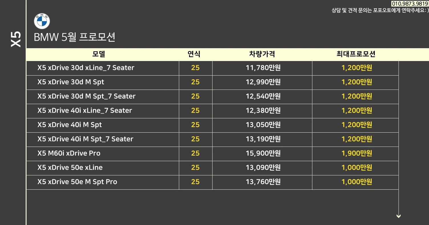5월 BMW 프로모션